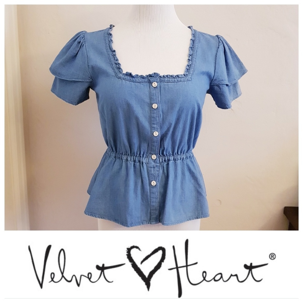 Velvet Heart Denim Top